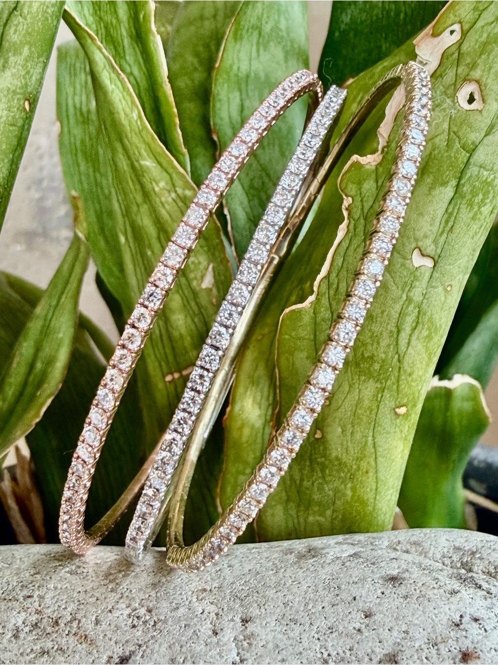 14 karat gold and diamond bracelets